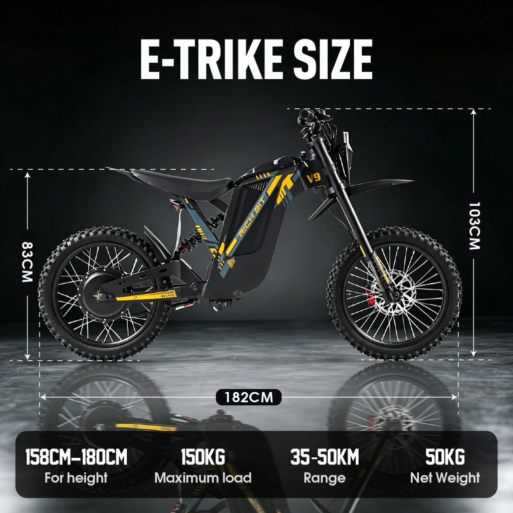 RICH BIT V9 Ultra 17" Electric Trail Bike for Men