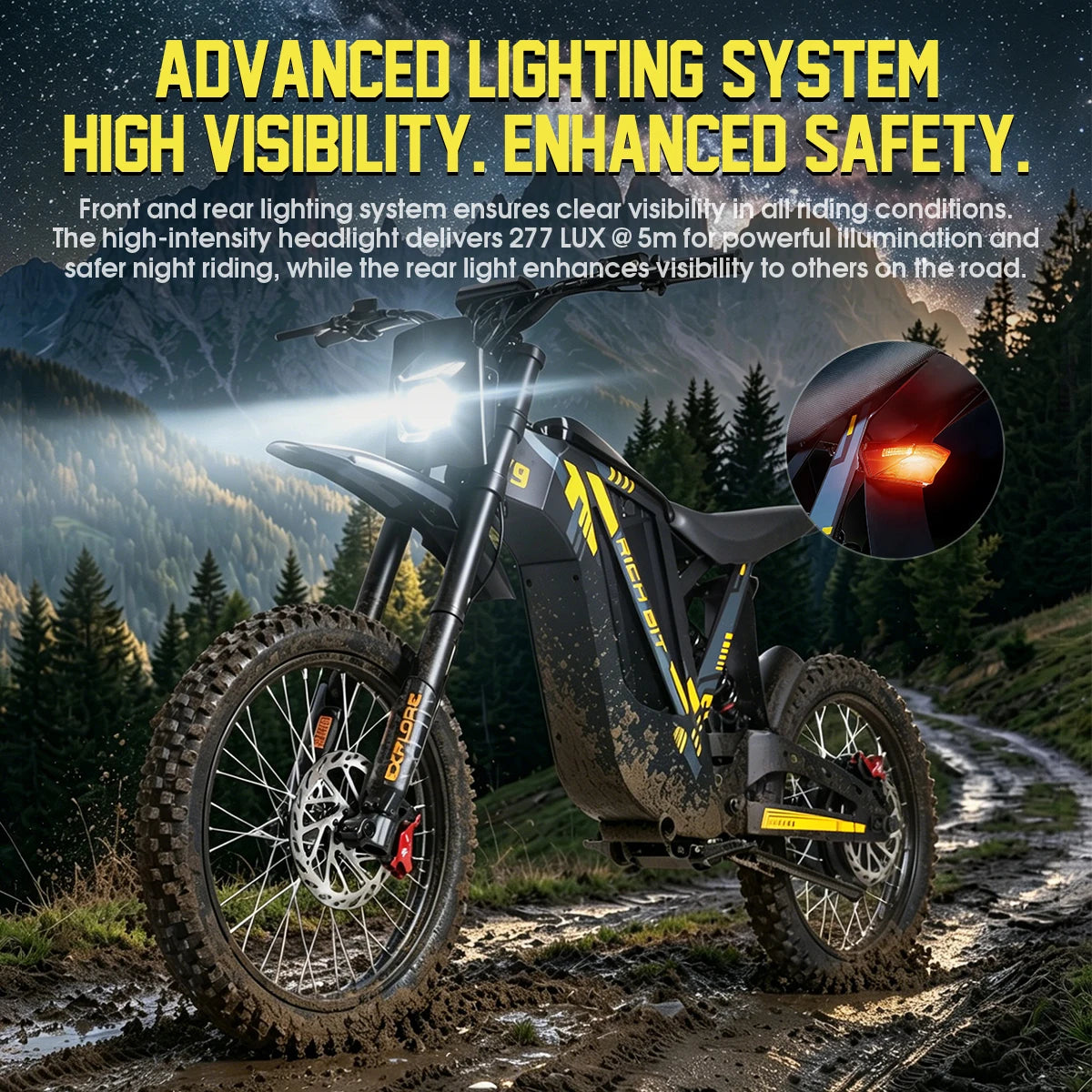 RICH BIT V9 Ultra 17" Electric Trail Bike for Men