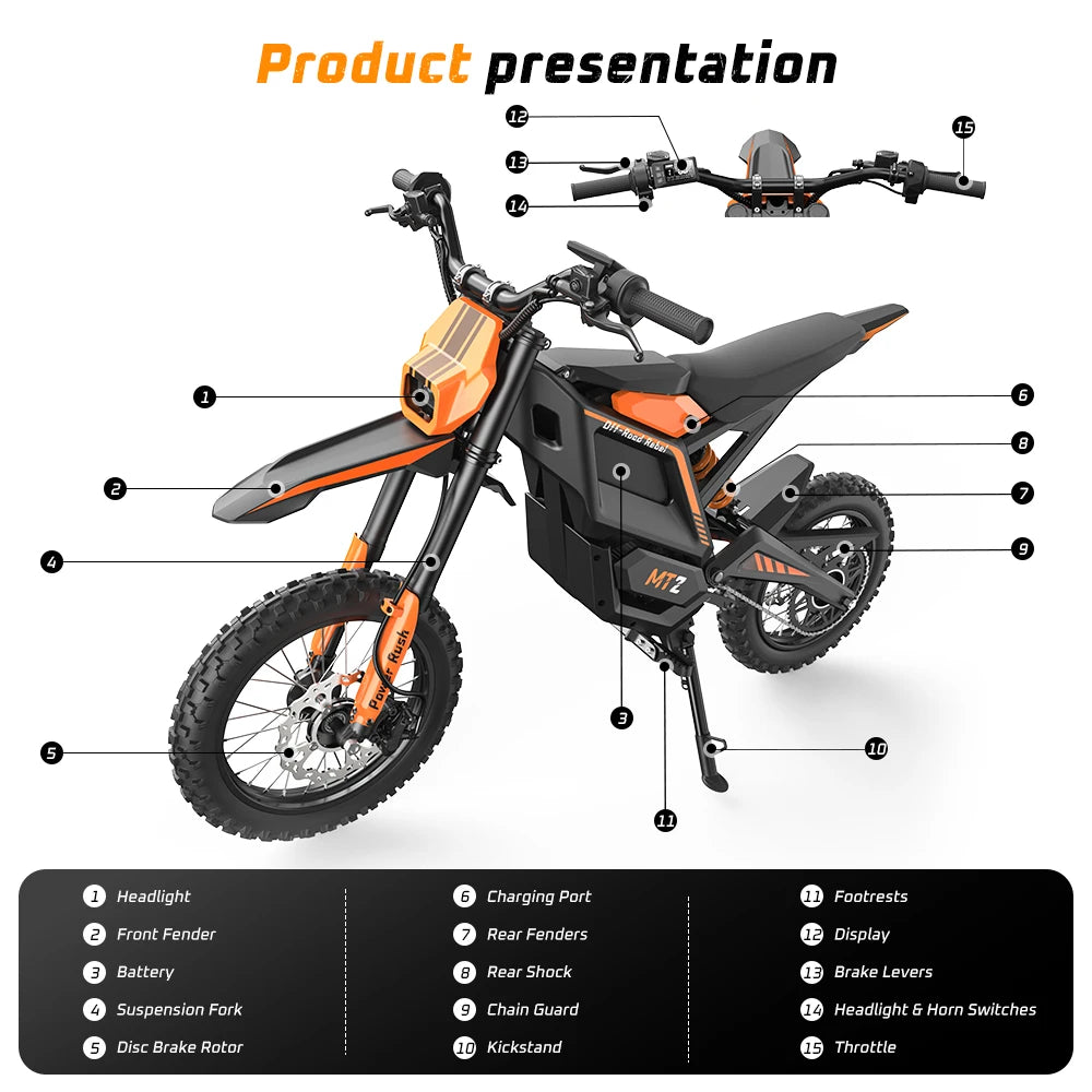 MT3 Electric Dirt Bike 22.5Ah