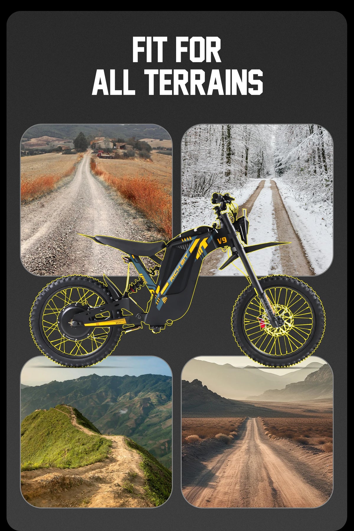 RICH BIT V9 Ultra 17" Electric Trail Bike for Men