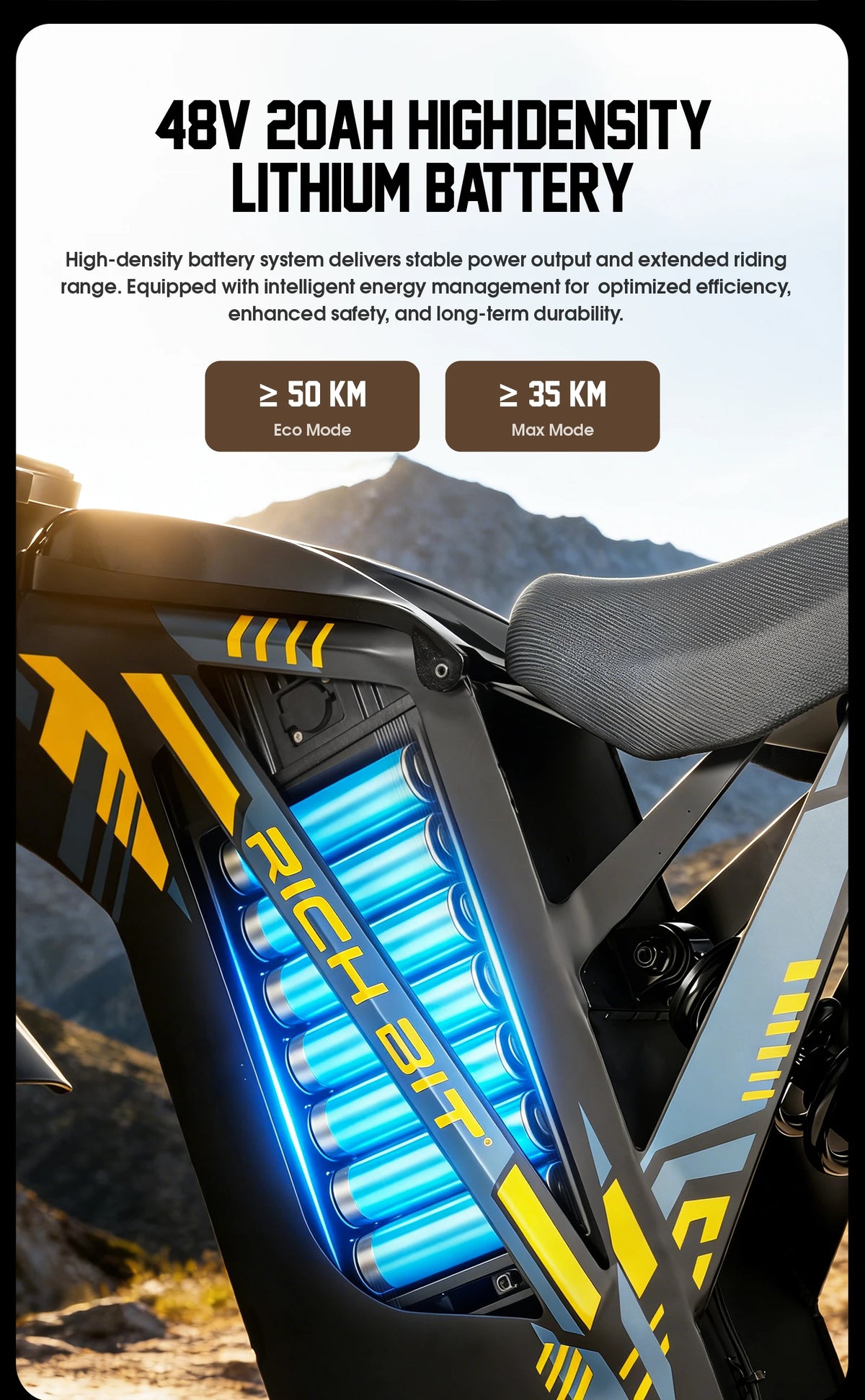 RICH BIT V9 Ultra 17" Electric Trail Bike for Men