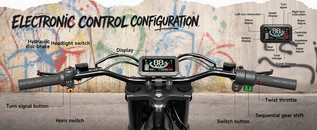 QRONGE X1 Spark L Electric Dirt Bike, 60V 28.8Ah