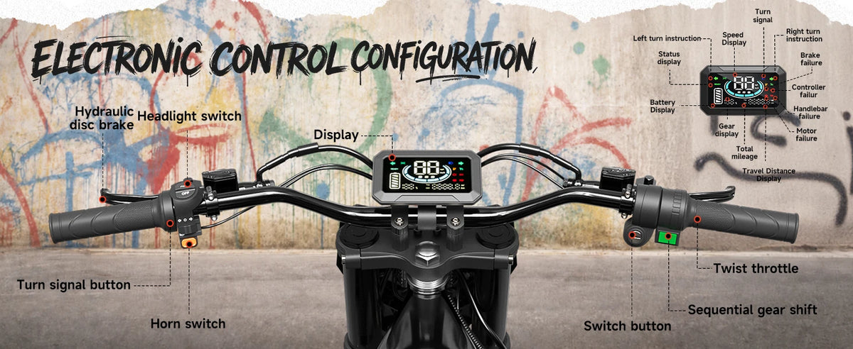 QRONGE X1 Spark L Electric Dirt Bike, 60V 28.8Ah
