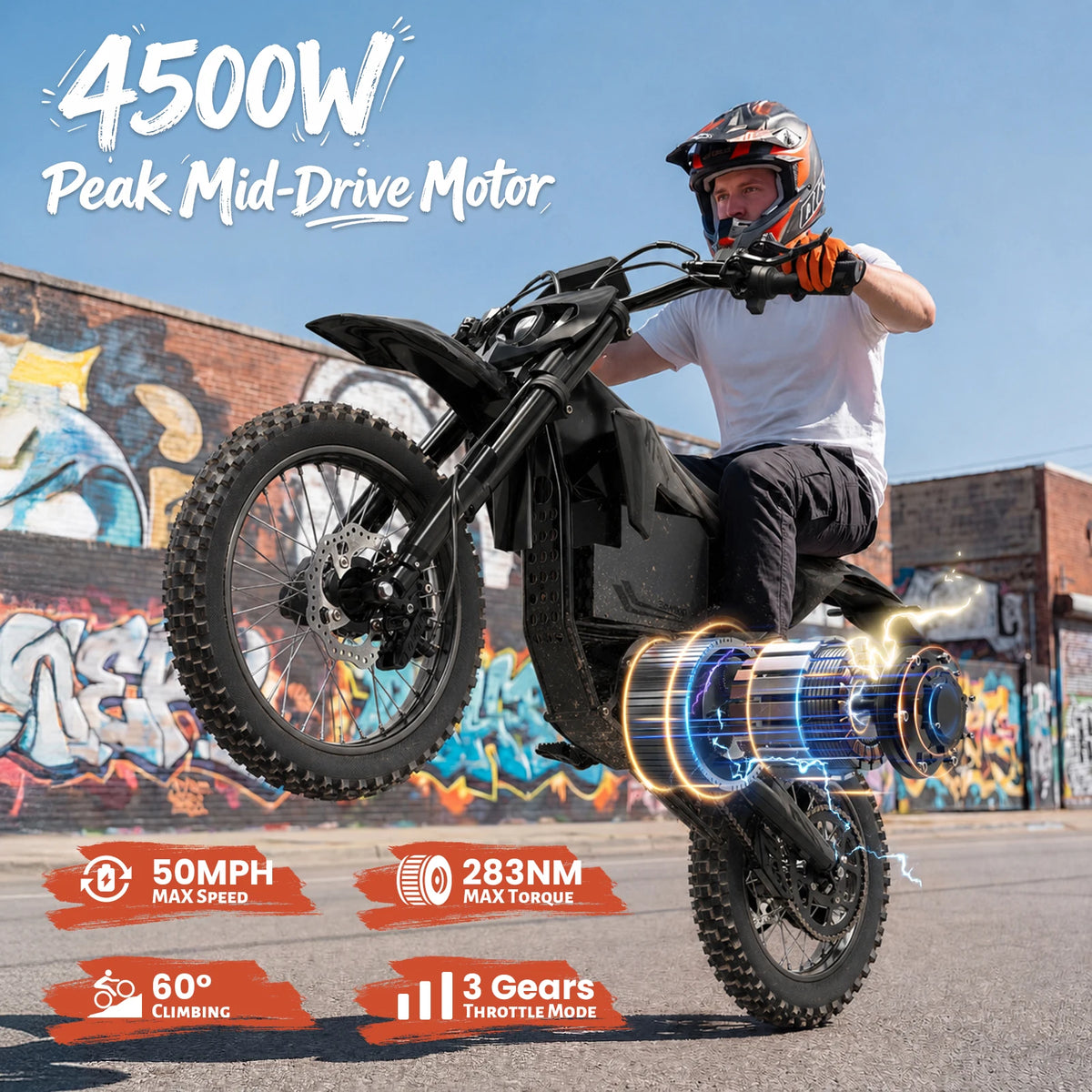 QRONGE X1 Spark L Electric Dirt Bike, 60V 28.8Ah