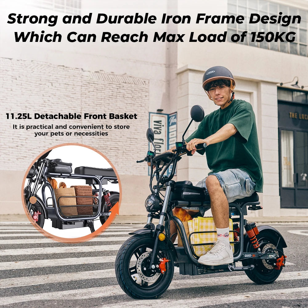 IScooter DX5 Electric Bike With Seat&Basket